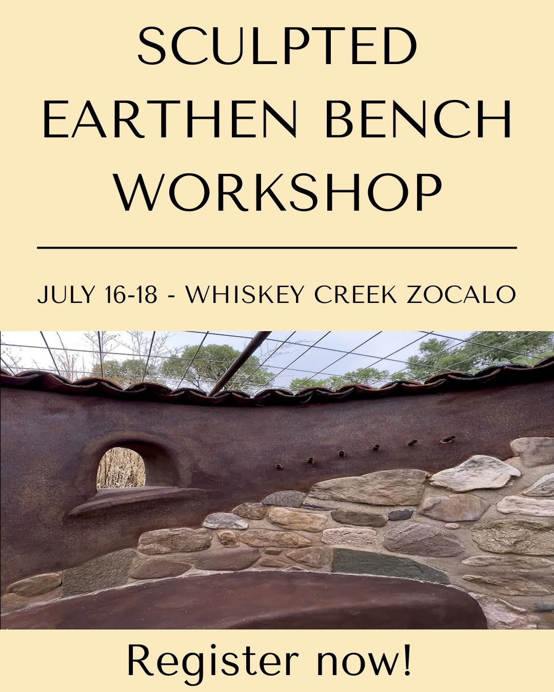 Sculpted Earthen Bench Workshop near Silver City, New Mexico