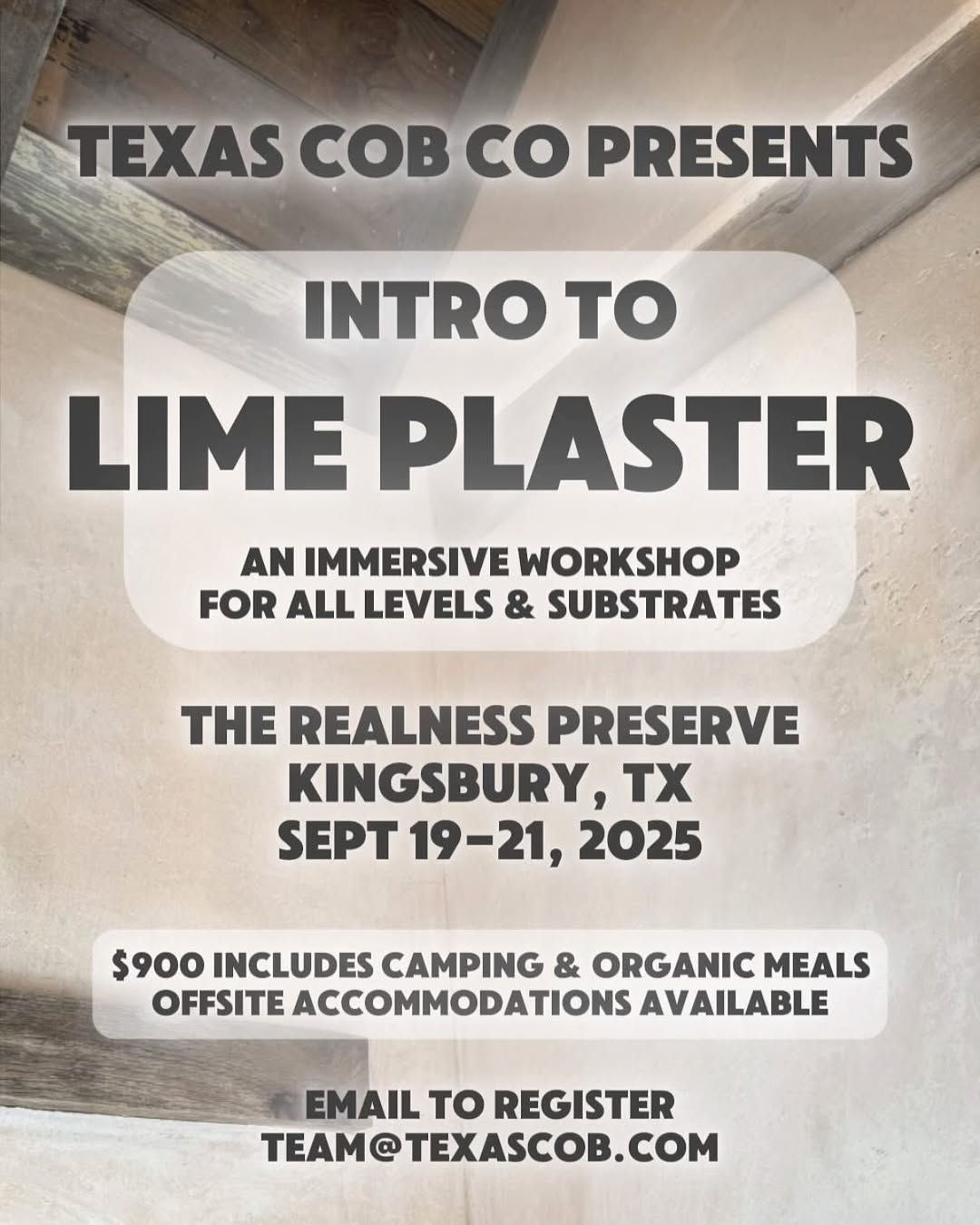Intro to Lime Plaster Workshop - Texas Cob Co